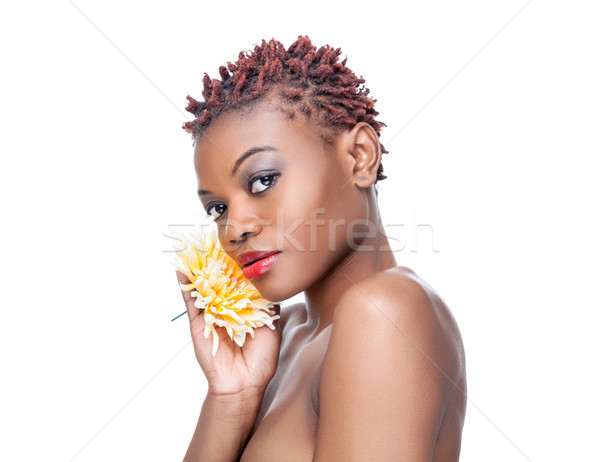 Black beauty with short spiky hair Stock photo © tommyandone