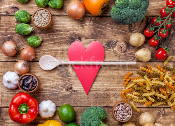 Fresh and healthy organic vegetables and food ingredients Stock photo © tommyandone