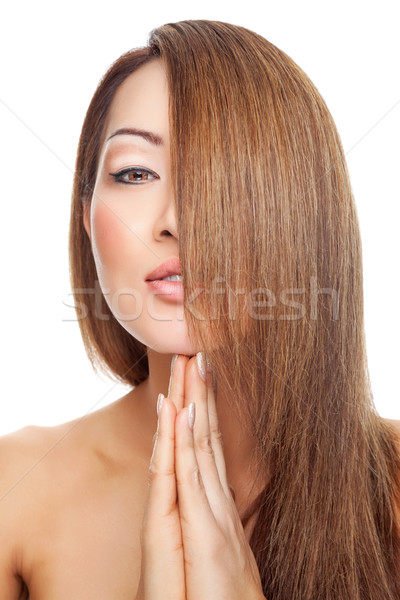 Thai beleza perfeito pele longo cabelos lisos Foto stock © tommyandone