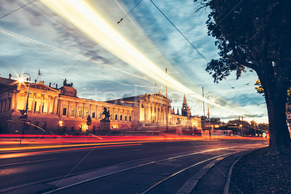 Austrian Parliament building on Ring Road in Vienna Stock photo © tommyandone