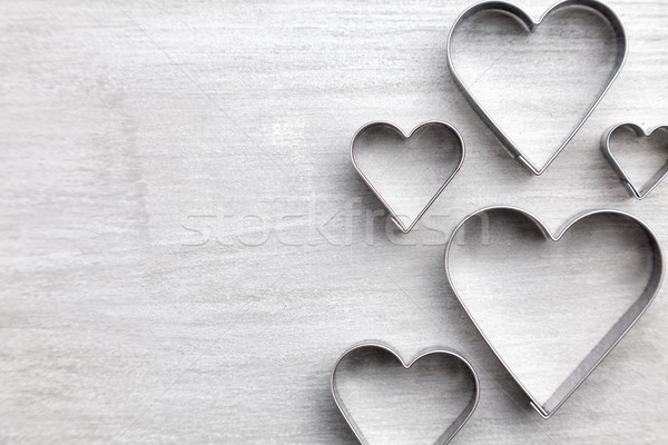 Foto stock: Amor · corazones · gris · rústico · textura · alimentos