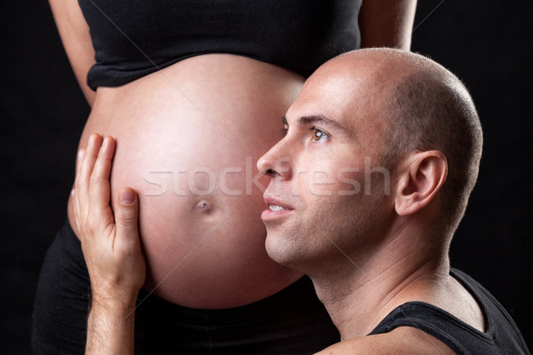 Portret zachwycony ojciec baby młodych kobieta Zdjęcia stock © tommyandone
