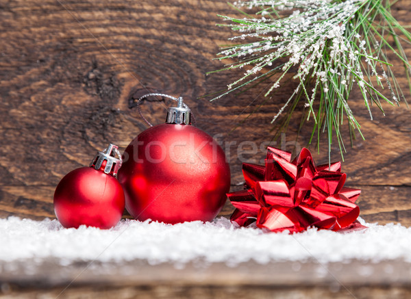 Noël décoration bois espace de copie traditionnel arbre [[stock_photo]] © tommyandone