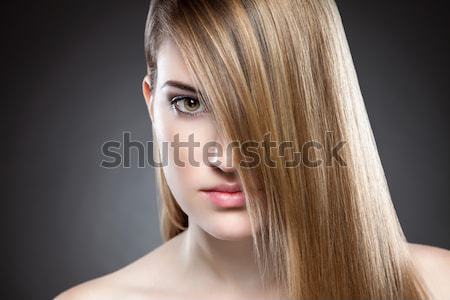 молодые красоту долго прямые волосы волос Сток-фото © tommyandone