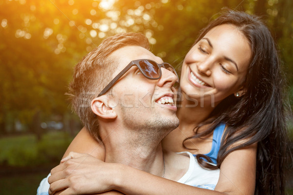 Young happy couple in love having a good time Stock photo © tommyandone