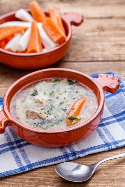 Fresh and healthy chicken soup with vegetables Stock photo © tommyandone