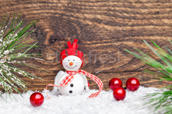 Stock photo: Christmas decoration on wooden background with copy space