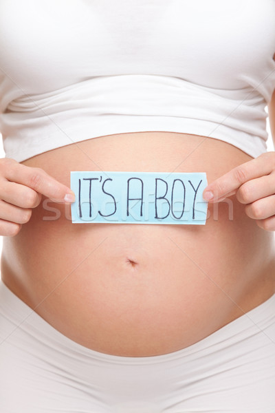 Pregnant woman expecting a baby boy Stock photo © tommyandone