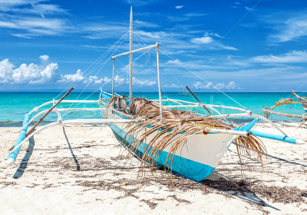 Philippines fishing boat on a beautiful beach Stock photo © tommyandone