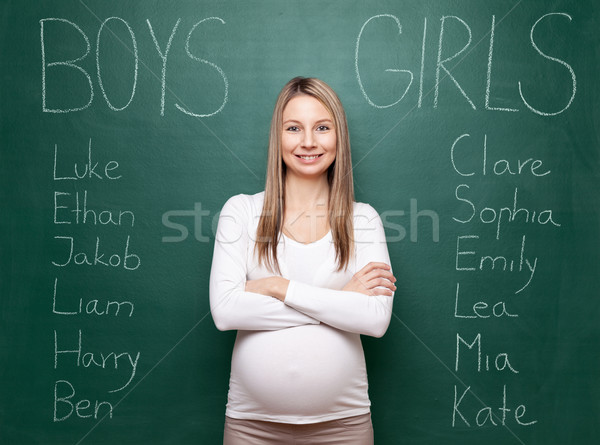 Nume copil femeie gravida alege Imagine de stoc © tommyandone