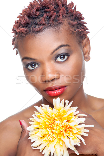 Black beauty with short spiky hair Stock photo © tommyandone