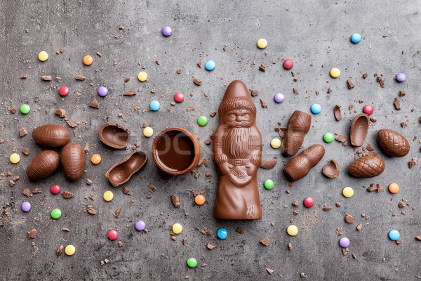 Weihnachten Schokolade Süßigkeiten rustikal Stock foto © tommyandone