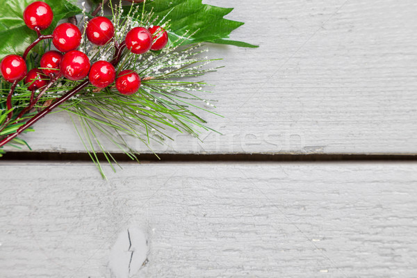 Christmas decoration of holly springs  Stock photo © tommyandone
