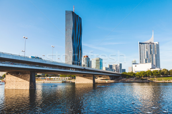 Vienna skyline on the Danube river Stock photo © tommyandone