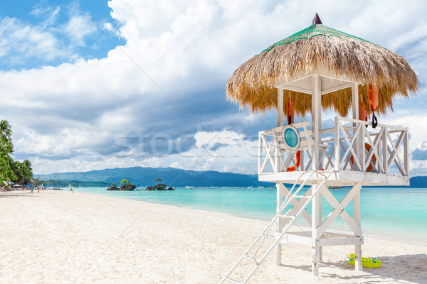 Pristine waters and white sand in Boracay Stock photo © tommyandone