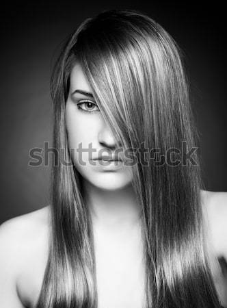 молодые красоту долго прямые волосы волос Сток-фото © tommyandone