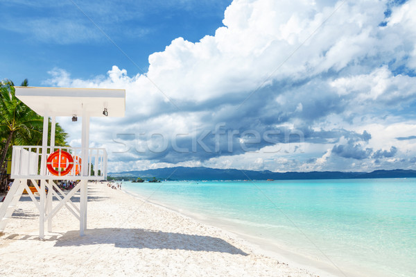 Pristine waters and white sand in Boracay Stock photo © tommyandone