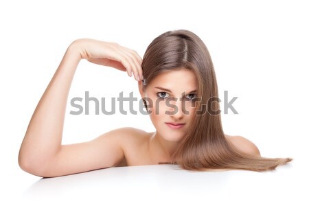 Belle brunette longtemps cheveux raides jeunes mode [[stock_photo]] © tommyandone