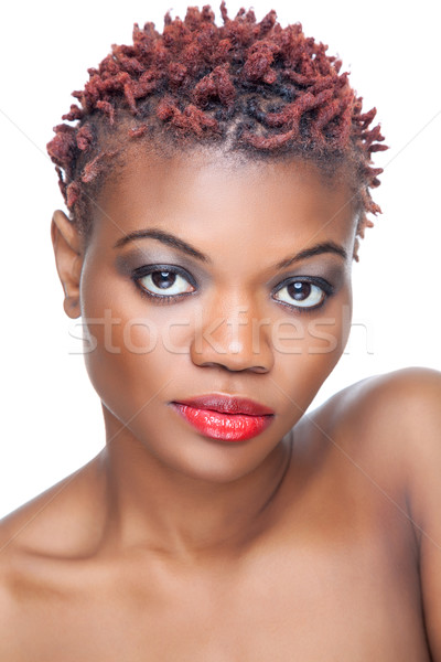 Black beauty with short spiky hair Stock photo © tommyandone