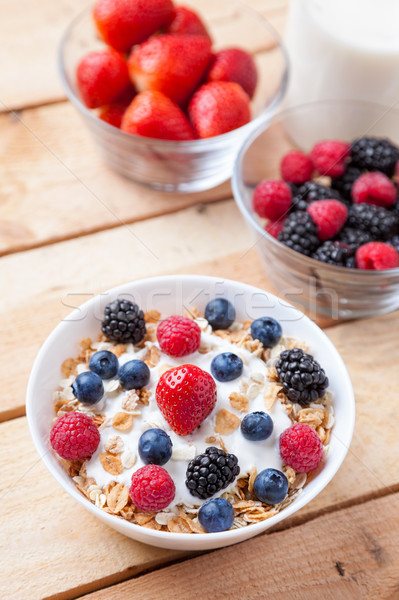 Foto d'archivio: Sani · nutriente · yogurt · cereali · fresche · greggio
