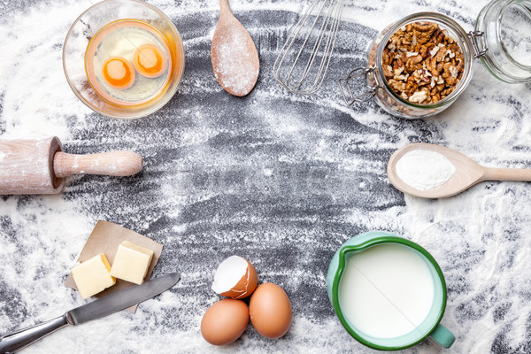 Stock photo: Baking and cooking concept, variety of ingredients and utensils