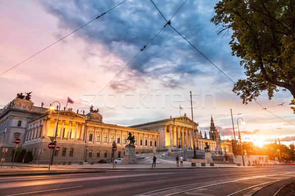 Austrian Parliament building on Ring Road in Vienna Stock photo © tommyandone