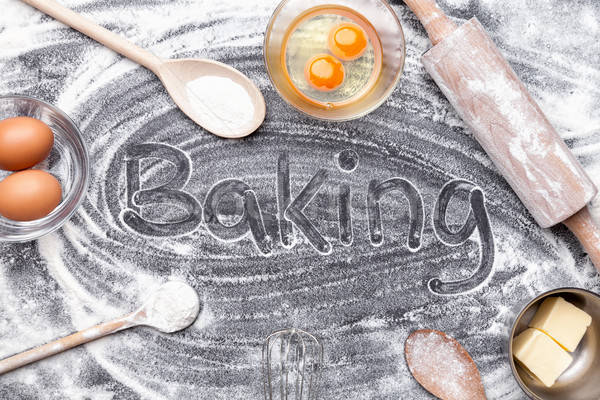 Baking and cooking concept, variety of ingredients and utensils Stock photo © tommyandone