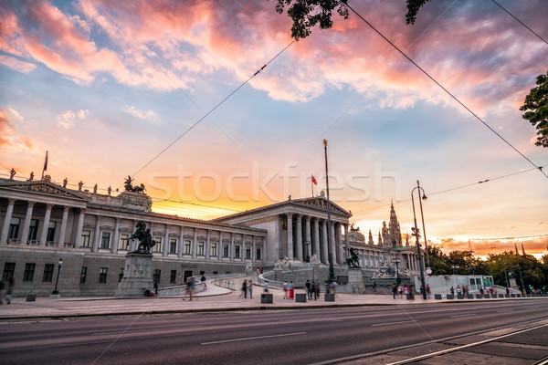 Austrian Parliament building on Ring Road in Vienna Stock photo © tommyandone