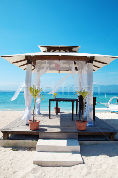 Beach weddings pavillion in Gili islands Stock photo © tommyandone