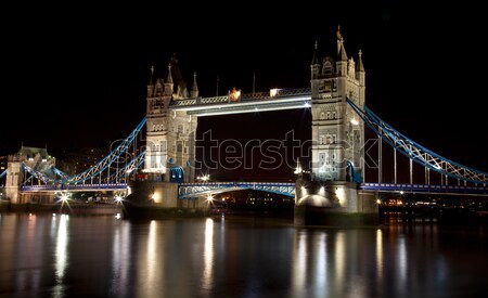 London bridge nuit affaires eau nuages bâtiment [[stock_photo]] © tommyandone