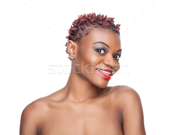 Black beauty with short spiky hair Stock photo © tommyandone