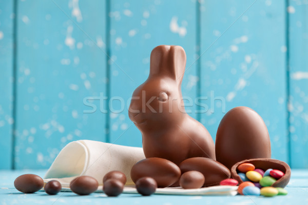 Сток-фото: шоколадом · Пасхальный · заяц · яйца · конфеты · сезонный