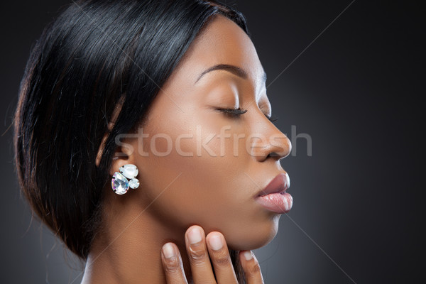 Profile of an young black beauty Stock photo © tommyandone