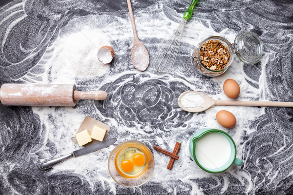 Stock photo: Baking and cooking concept, variety of ingredients and utensils