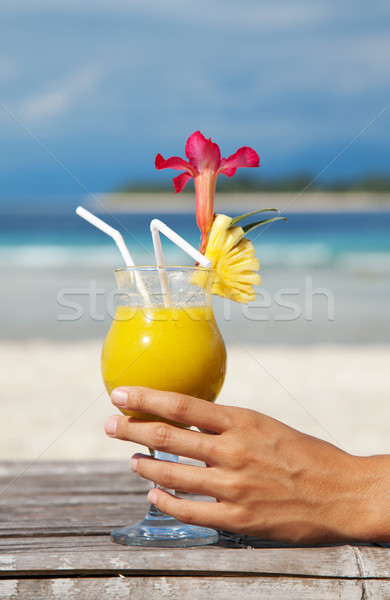 Stock photo: Cocktail on tropical beach