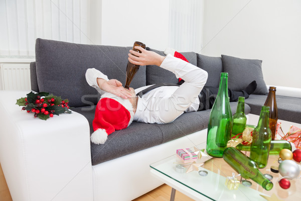 Alcool abus vacances peuvent fête vin Photo stock © tommyandone