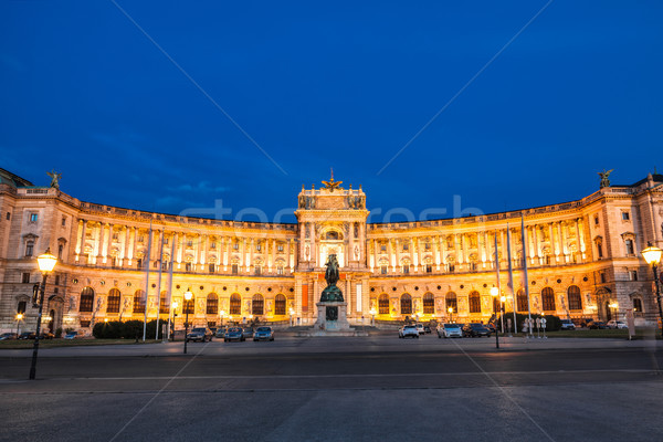 Hofburg palace at night in Vienna Stock photo © tommyandone