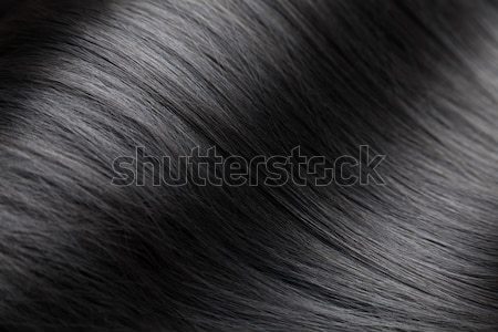 Luxueus glanzend zwart haar rechtdoor textuur Stockfoto © tommyandone