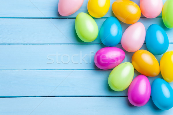 Húsvéti tojások fából készült hagyományos tavasz űr kártya Stock fotó © tommyandone