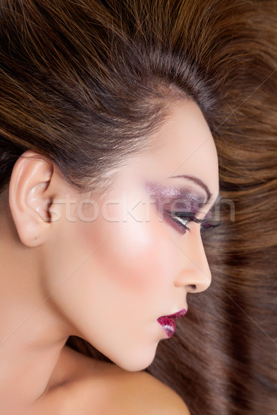 Beautiful young Thai woman with long elegant straight hair Stock photo © tommyandone