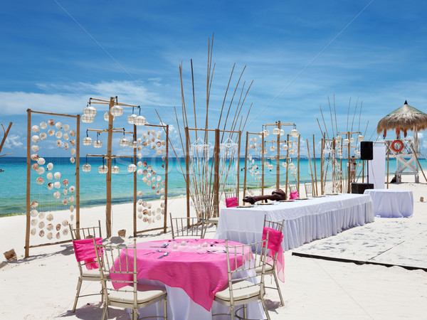 Luxury wedding on a beach Stock photo © tommyandone