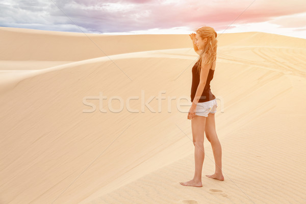 Wit zand Vietnam beroemd natuur landschap zomer Stockfoto © tommyandone