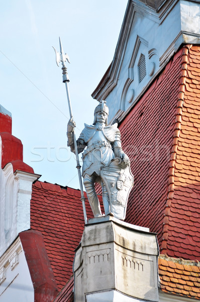 Stockfoto: Ridder · standbeeld · oude · hongaars · soldaat · gebouw