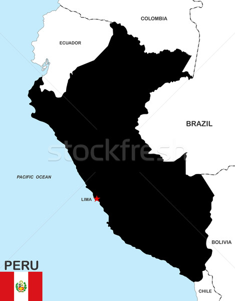 Peru kaart groot maat politiek illustratie Stockfoto © tony4urban