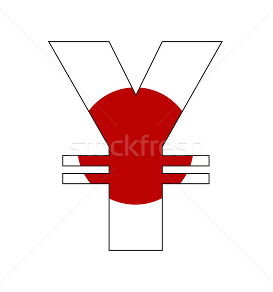 Yen símbolo grande tamanho Japão bandeira Foto stock © tony4urban