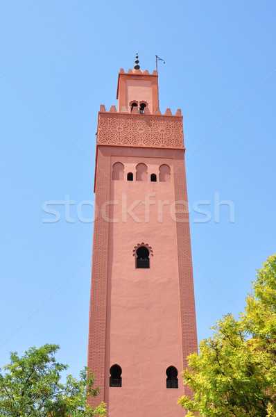 Minaret város Marokkó tájékozódási pont építészet utazás Stock fotó © tony4urban