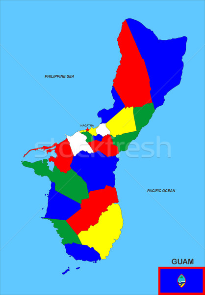 Гуам карта большой размер политический иллюстрация Сток-фото © tony4urban
