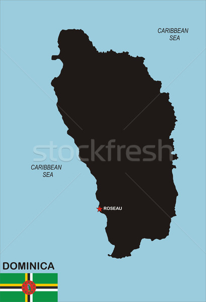 Dominica mapa político país bandeira ilustração Foto stock © tony4urban