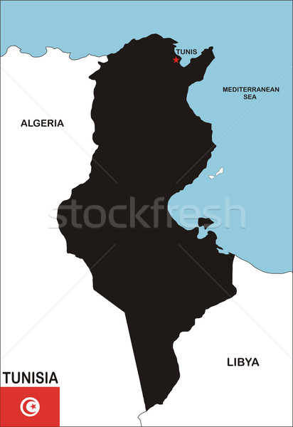 Tunisia Map Stock photo © tony4urban
