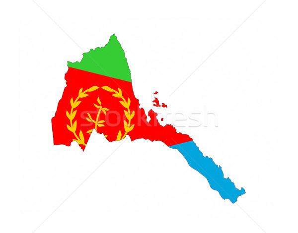 Eritrea bandera mapa país forma Foto stock © tony4urban